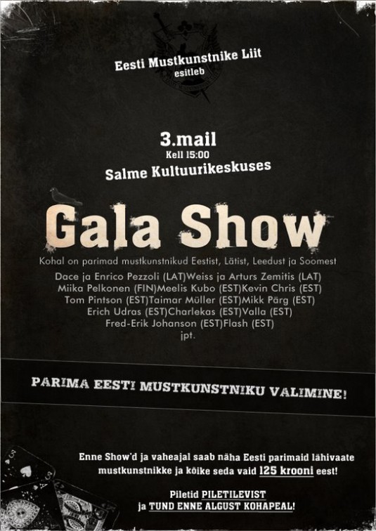 Eesti Mustkunstnike Liidu sünnipäeva/avamisürituse Gala Show